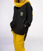 شومیز مشکی لینن آستین بلند مدل ناریا