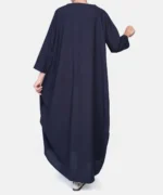 پیراهن کفتان لینن سرمه