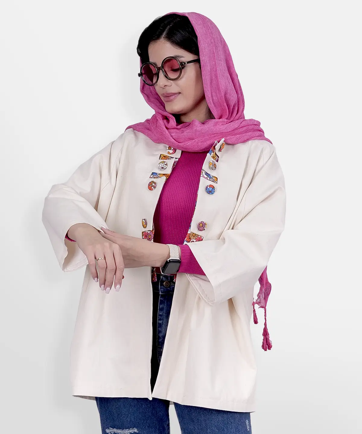 PLUSE-W-1 کت کتان جلوباز مدل پلاس
