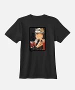 تیشرت مشکی نخ پنبه طرح انیمه