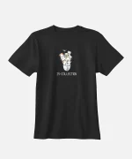 تیشرت مشکی نخ پنبه طرح سگ و گربه