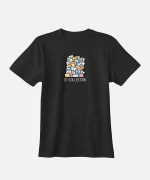 تیشرت مشکی نخ پنبه طرح سگ و گربه