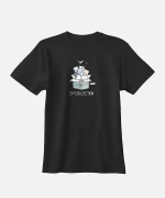 تیشرت مشکی نخ پنبه طرح سگ و گربه