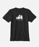 تیشرت مشکی نخ پنبه طرح سگ و گربه