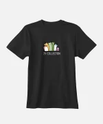 تیشرت مشکی نخ پنبه طرح سگ و گربه