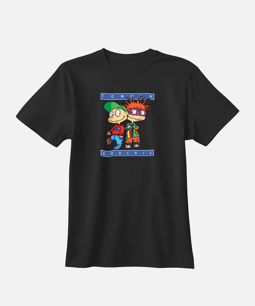 تیشرت مشکی نخ پنبه طرح فانتزی