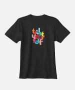 تیشرت مشکی نخ پنبه طرح فانتزی