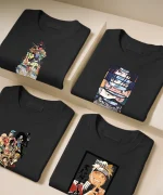 تیشرت مشکی نخ پنبه طرح انیمه