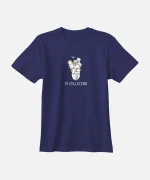 تیشرت سرمه ای نخ پنبه طرح سگ و گربه