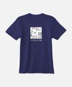 تیشرت سرمه ای نخ پنبه طرح سگ و گربه