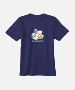 تیشرت سرمه ای نخ پنبه طرح سگ و گربه