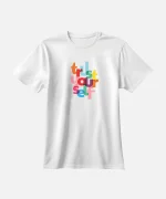 تیشرت سفید نخ پنبه طرح فانتزی