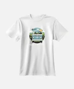 تیشرت سفید نخ پنبه طرح فانتزی