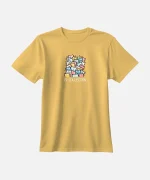 تیشرت نخودی نخ پنبه طرح سگ و گربه