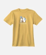 تیشرت نخودی نخ پنبه طرح سگ و گربه