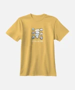 تیشرت نخودی نخ پنبه طرح سگ و گربه