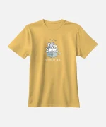 تیشرت نخودی نخ پنبه طرح سگ و گربه