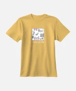 تیشرت نخودی نخ پنبه طرح سگ و گربه