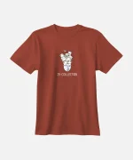 تیشرت آجری نخ پنبه طرح سگ و گربه