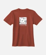 تیشرت آجری نخ پنبه طرح سگ و گربه