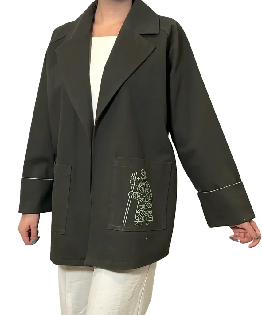 کت کتان جلوباز مدل آوا