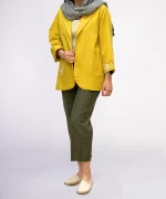 کت کتان جلوباز مدل نیلی