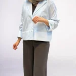 کت لینن دکمه ای مدل ساحل