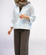 کت لینن دکمه ای مدل ساحل