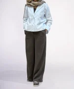 کت لینن دکمه ای مدل ساحل - Image 2