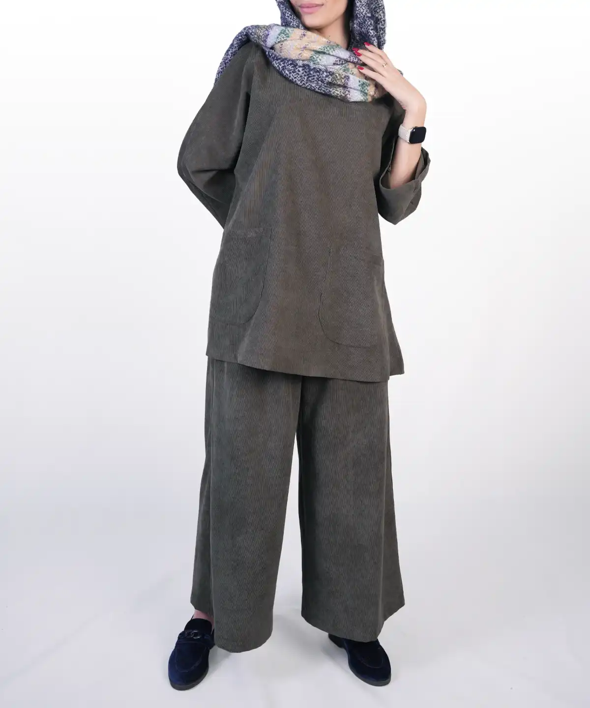 تونیک سبز لینن مدل درنا