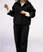 کت کتان دکمه دار مدل نازگل